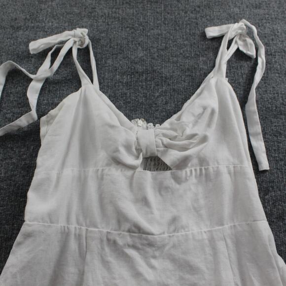 Reformation Dress 12 Pearson Linen Mini Cut Out Tie Strap Romantic Sexy Chic - Picture 5 of 13